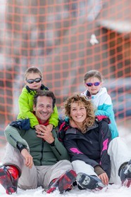 Famille à la neige