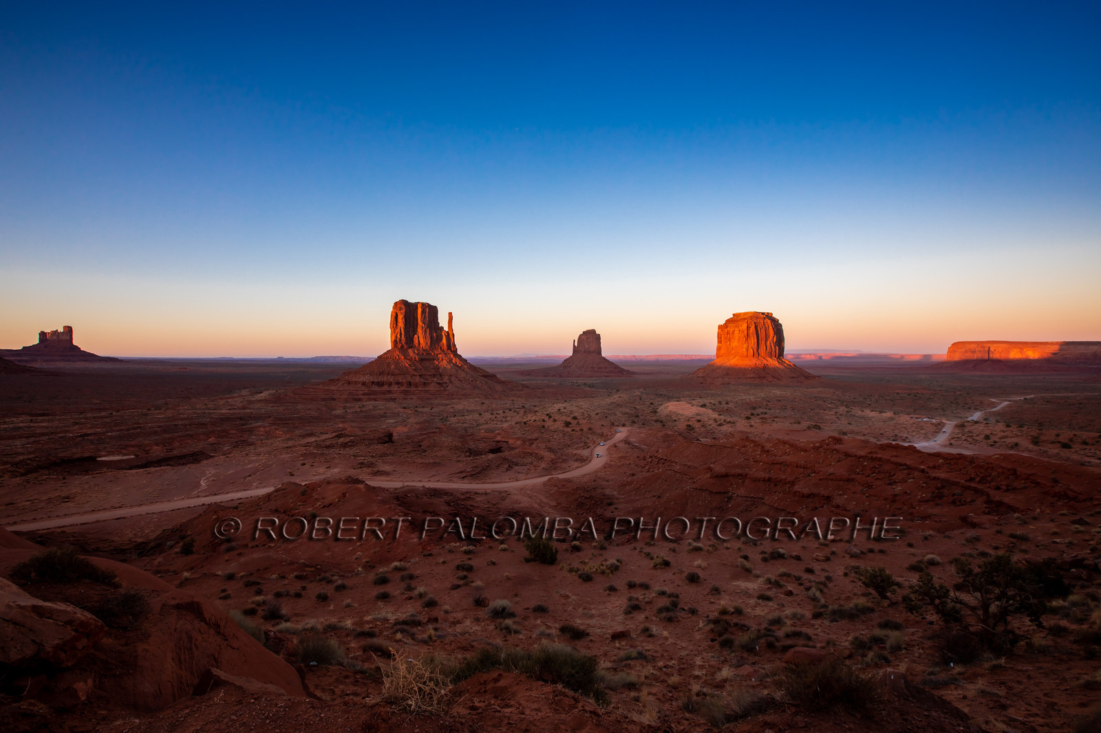 Coucher de soleil sur Monument Valley