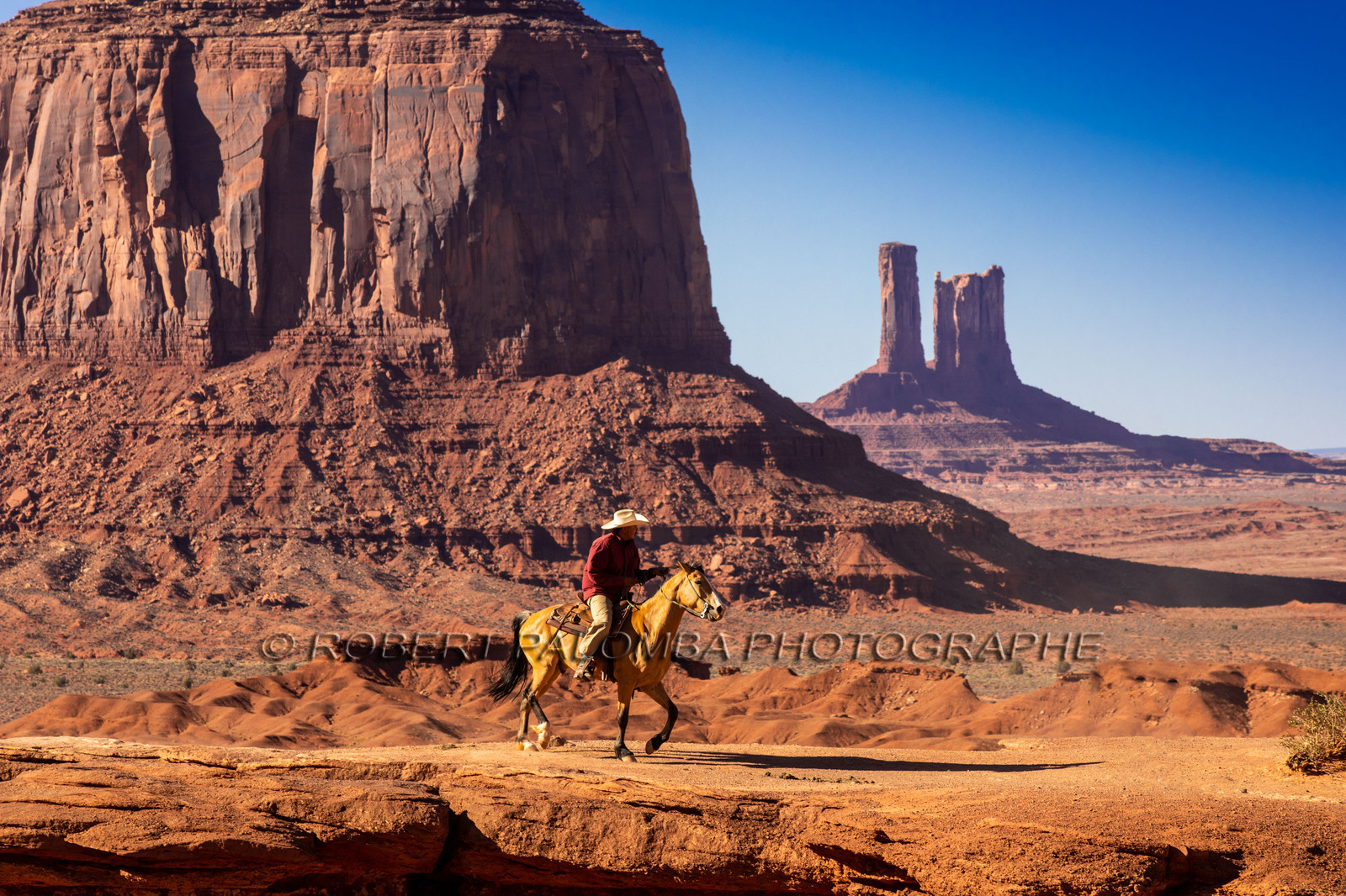 Cow-boy à Monument Valley